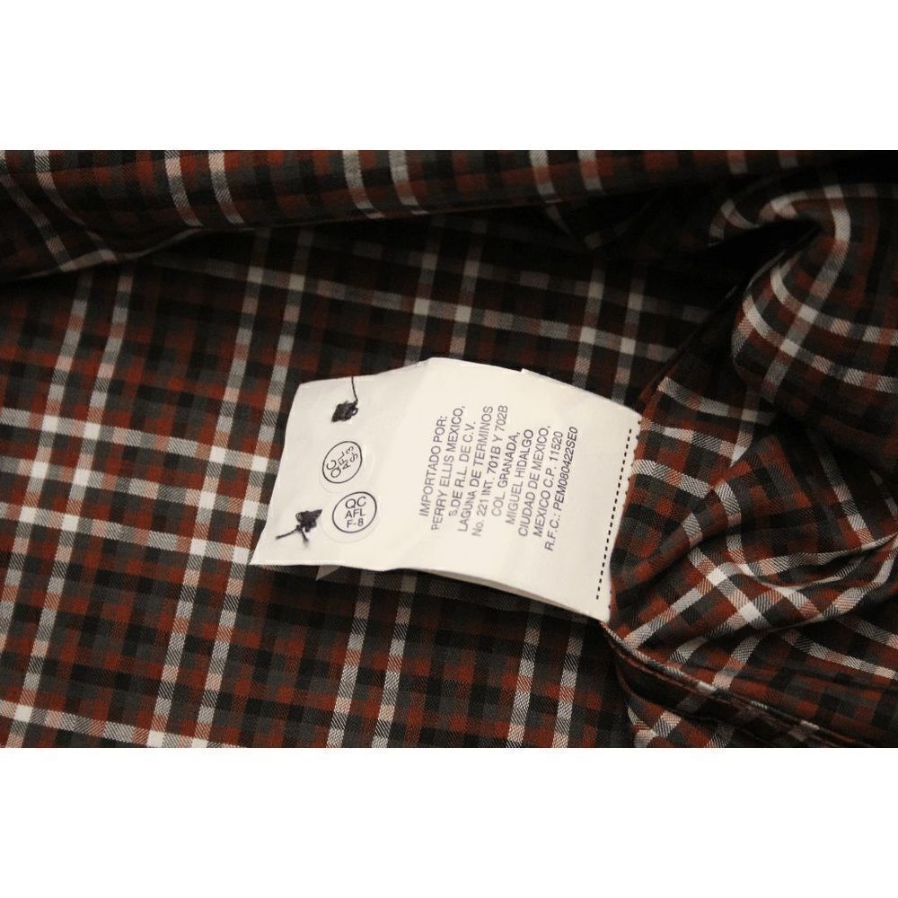 Perry Ellis Rust Print Button Down Shirt - Picture 6 of 9